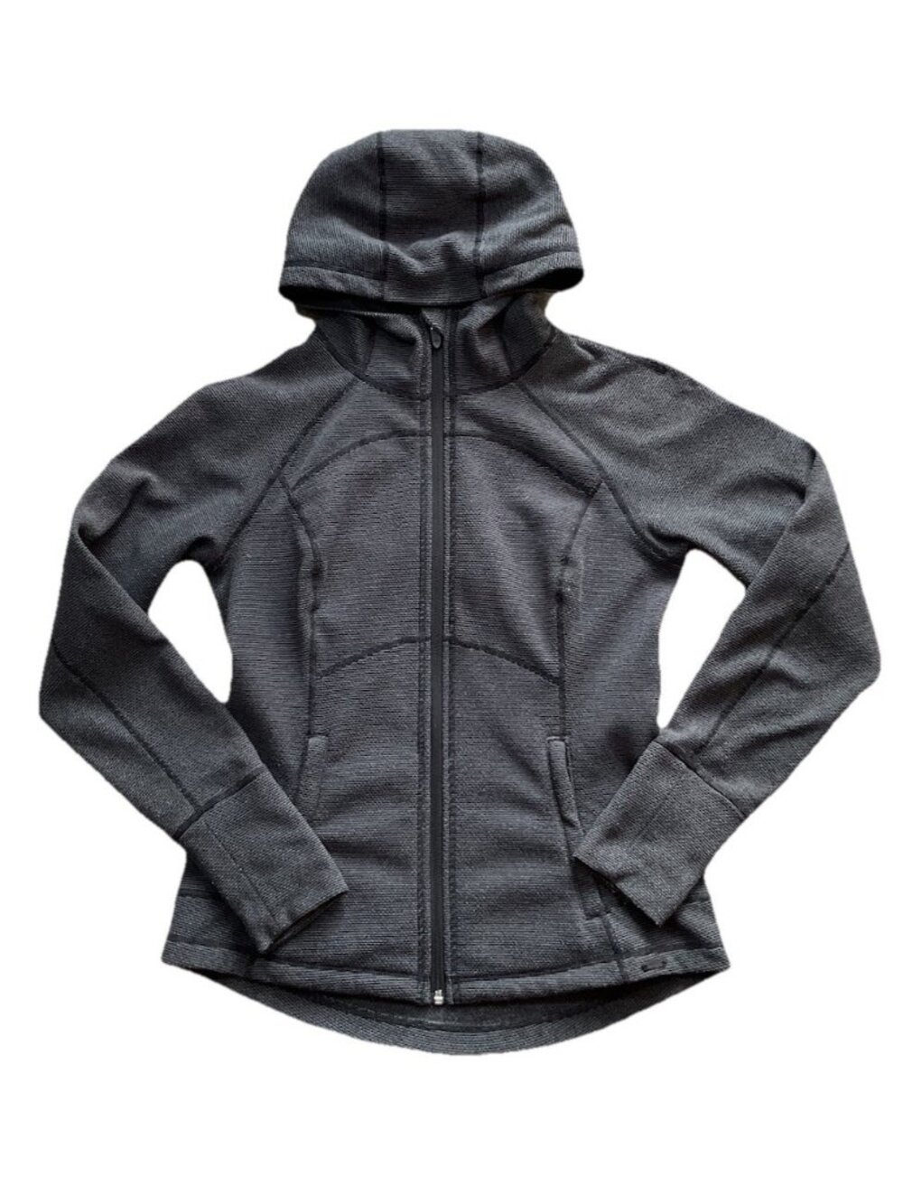 Prana Fleece Women’s Hooded Zip Up Size Small Gray Outdoors Athletic Hiking Gorp